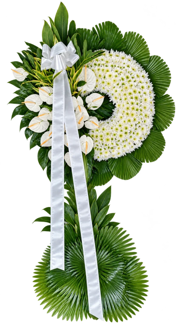 Funeral Arrangement FN-02 — anthuriums, chrysanthemums