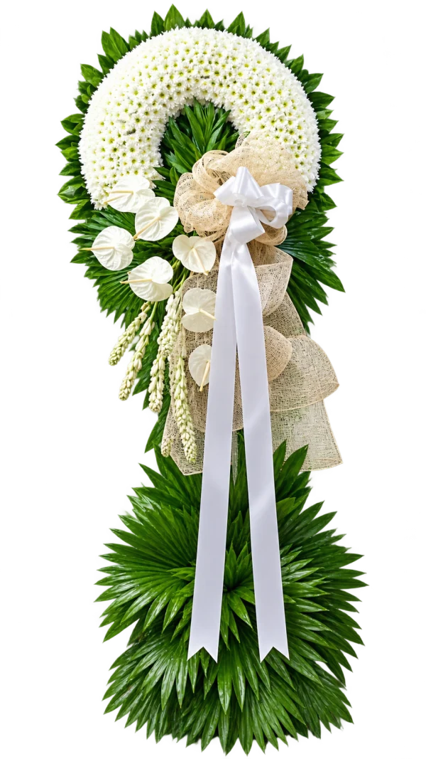Funeral Arrangement FN-08 — chrysanthemums, anthuriums