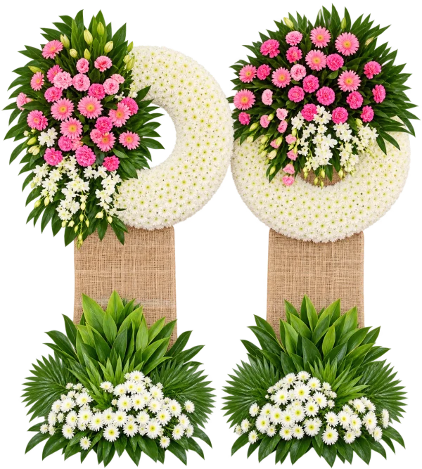Funeral Arrangement FN-09 — gerberas, carnations, chrysanthemums