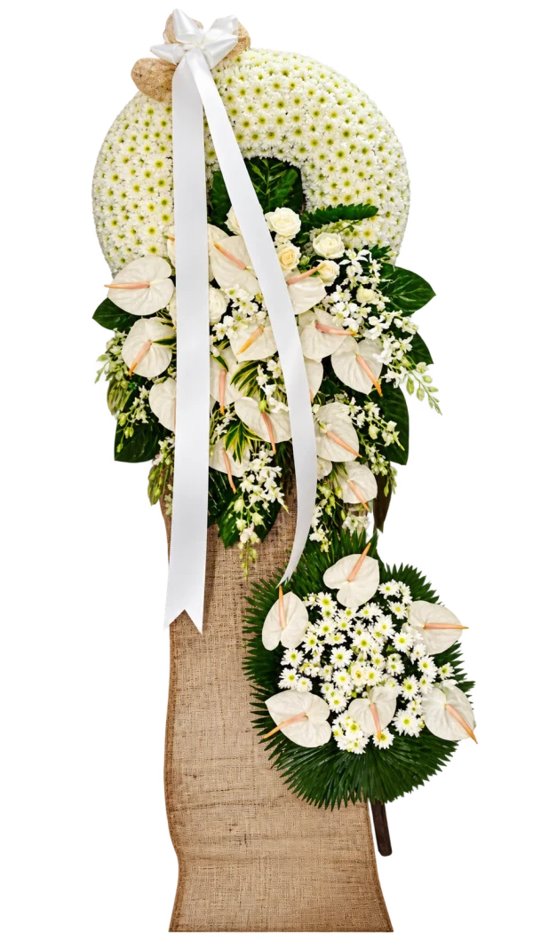 Funeral Arrangement FN-11 — anthuriums, chrysanthemums