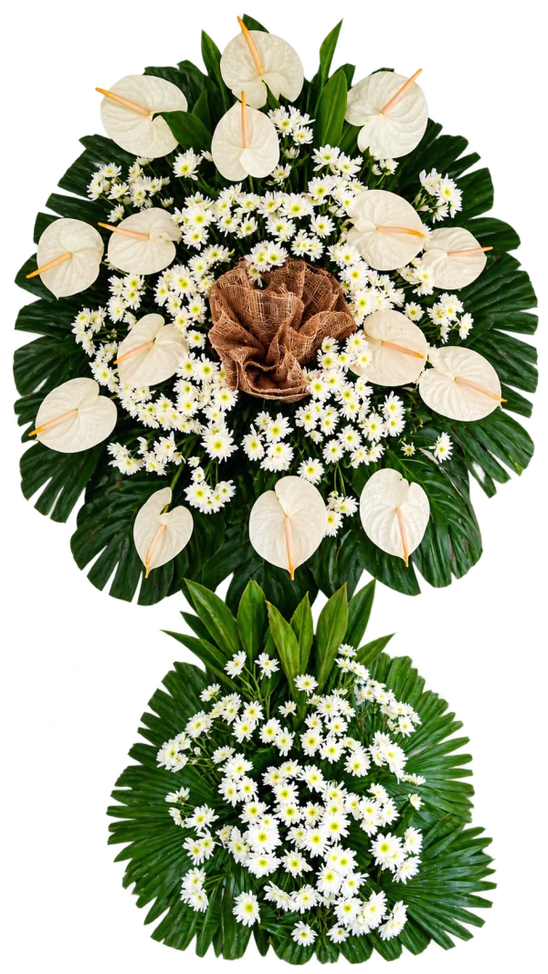 Funeral Arrangement FN-13 — anthuriums, chrysanthemums