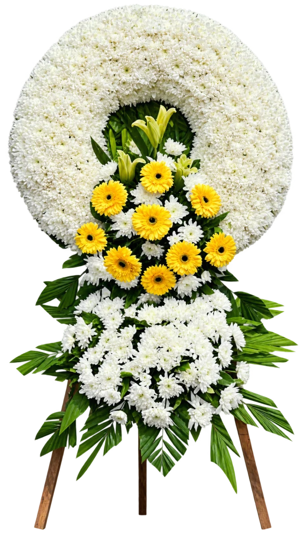 Funeral Arrangement FN-21 — roses, lilies, chrysanthemums