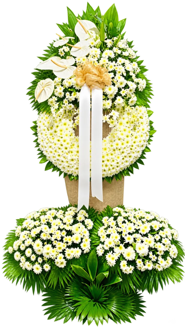 Funeral Arrangement FN-24 — gladiolus, anthuriums, chrysanthemums