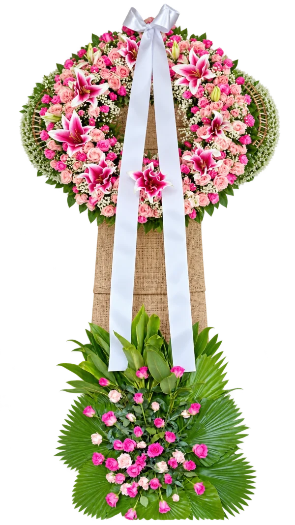 Funeral Arrangement FN-47 — lilies, roses