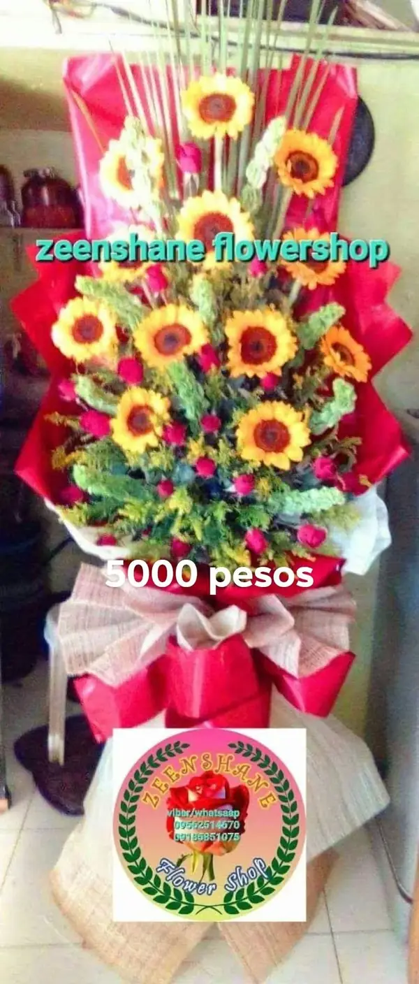 Store Opening Arrangement OP-14 — sunflowers, roses