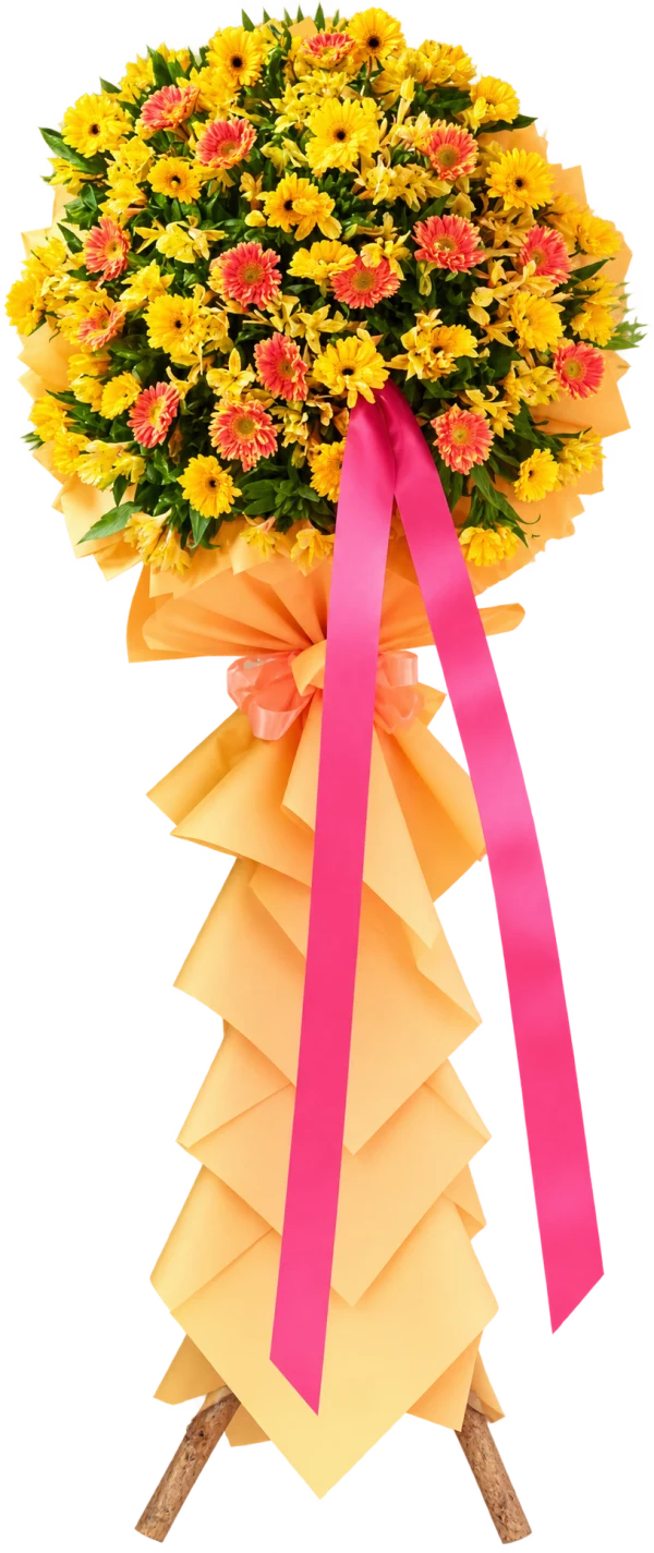 Store Opening Arrangement OP-11 — gerberas, alstroemeria, chrysanthemums