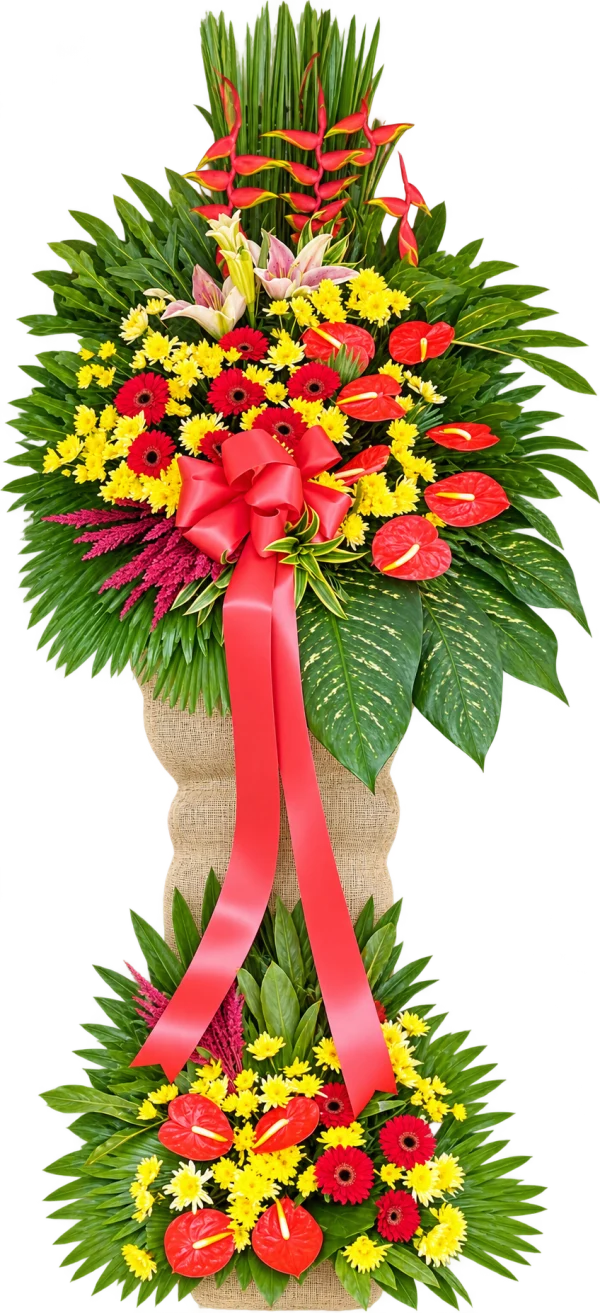 Store Opening Arrangement OP-12 — gerberas, chrysanthemums, anthuriums