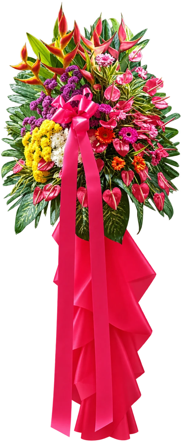 Store Opening Arrangement OP-20 — anthuriums, gerberas, chrysanthemums