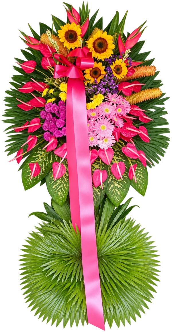 Store Opening Arrangement OP-21 — sunflowers, roses, lilies