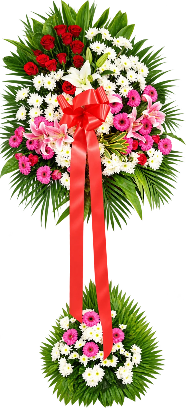 Store Opening Arrangement OP-23 — roses, lilies, chrysanthemums