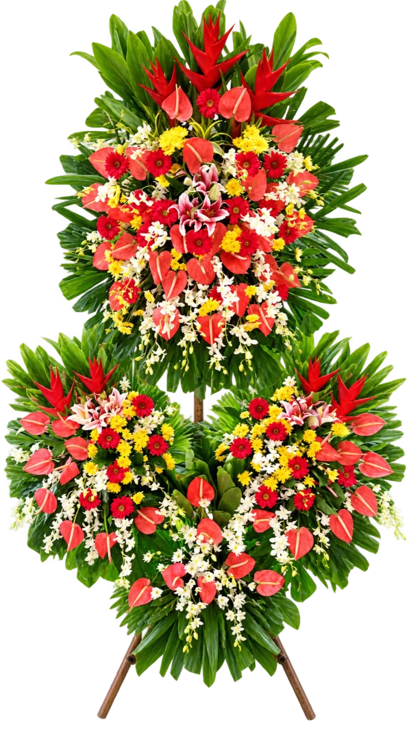 Store Opening Arrangement OP-28 — anthuriums, gerberas, lilies, orchids