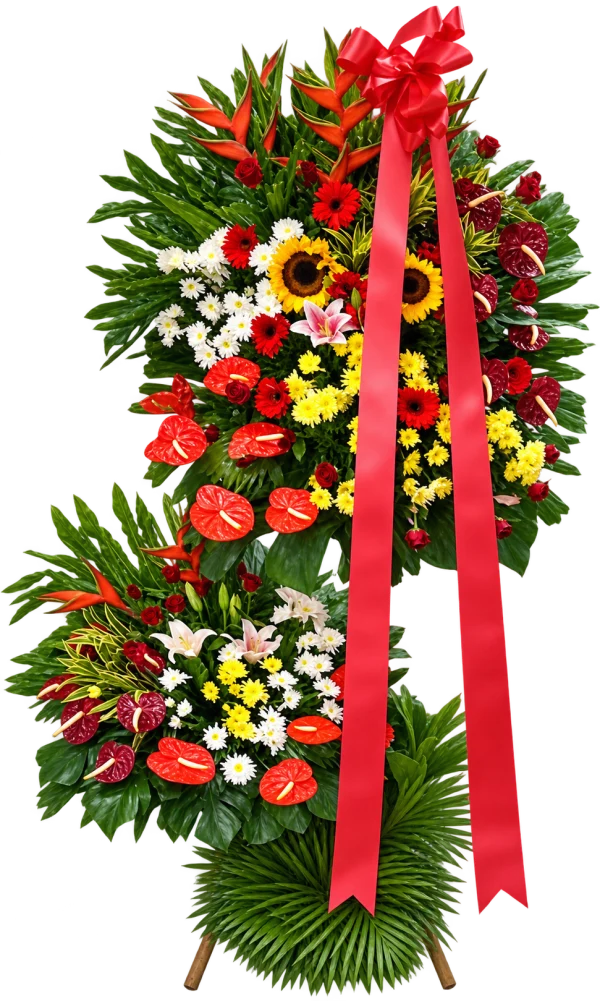 Store Opening Arrangement OP-29 — bird of paradise, sunflowers, anthuriums, lilies